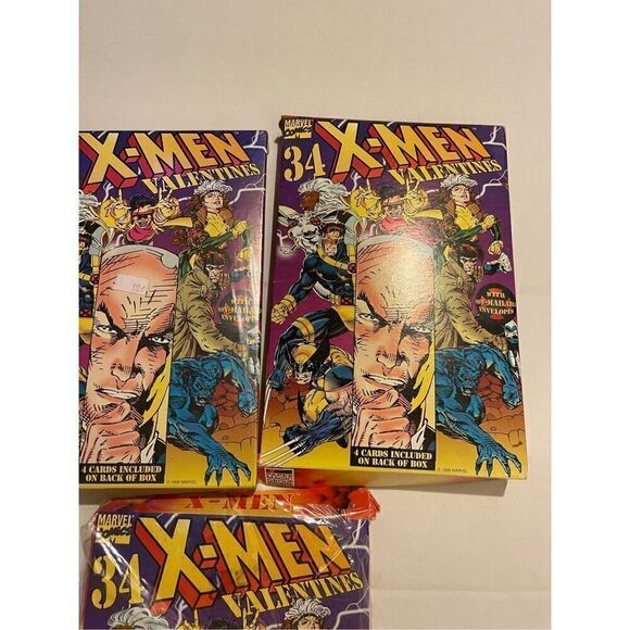 Vintage 1996 Marvel Comics X-Men Valentines 3 boxes-34 each lot - Picture 5 of 6